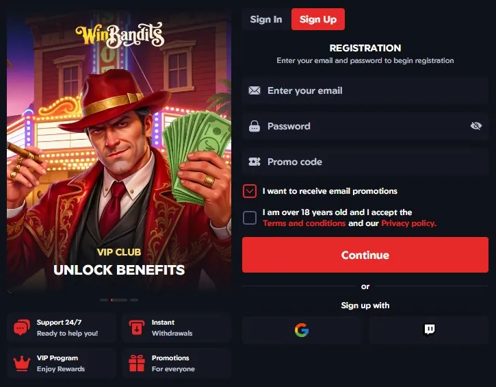 WinBandits Login